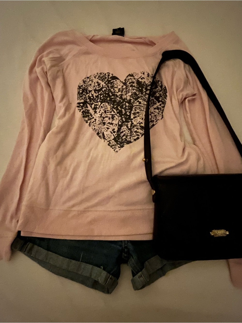 Light Pink Heart Graphic Pullover